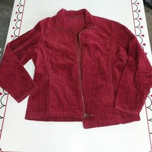 Woolrich Red Teddy Jacket Full-Length Zipper Casual Style